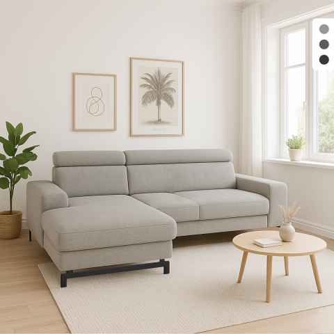 Rozkładana sofa 3-osobowa z lewym pojemnikiem na pościel Vika Promocja