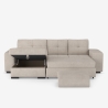Sofa rozkładana 3-osobowa z lewym pojemnikiem na pościel i pufą Saro Model