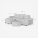Sofa rozkładana 3-osobowa z lewym pojemnikiem na pościel i pufą Saro 