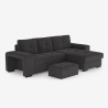 Nowoczesna sofa narożna 3-osobowa z szezlongiem po prawej i pufem Vilo Sprzedaż