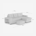 Nowoczesna sofa narożna 3-osobowa z szezlongiem po prawej i pufem Vilo 