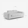Nowoczesna sofa 2-osobowa z tkaniny z regulowanym zagłówkiem Kuran 
