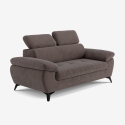 Nowoczesna sofa 2-osobowa z tkaniny z regulowanym zagłówkiem Savi Sprzedaż