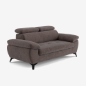 Nowoczesna sofa 2-osobowa z tkaniny z regulowanym zagłówkiem Savi Model