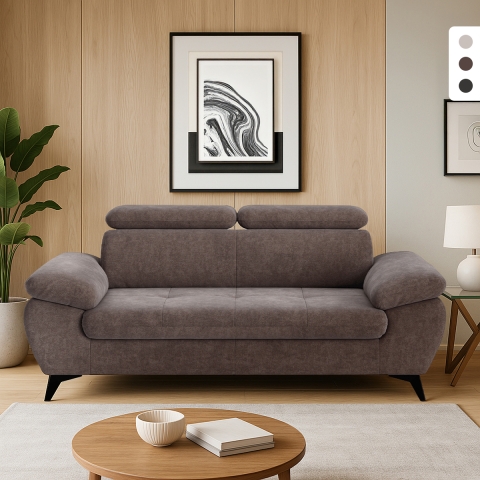 Nowoczesna sofa 2-osobowa z tkaniny z regulowanym zagłówkiem Savi Promocja