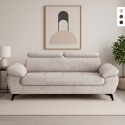 Nowoczesna sofa 3-osobowa z regulowanym zagłówkiem Kira Promocja