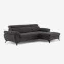 Nowoczesna sofa 3-osobowa z prawym szezlongiem i regulowanym zagłówkiem Torav Sprzedaż