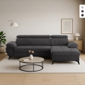 Nowoczesna sofa 3-osobowa z prawym szezlongiem i regulowanym zagłówkiem Torav Promocja