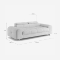 Nowoczesna sofa 3-osobowa z regulowanym zagłówkiem Felon 