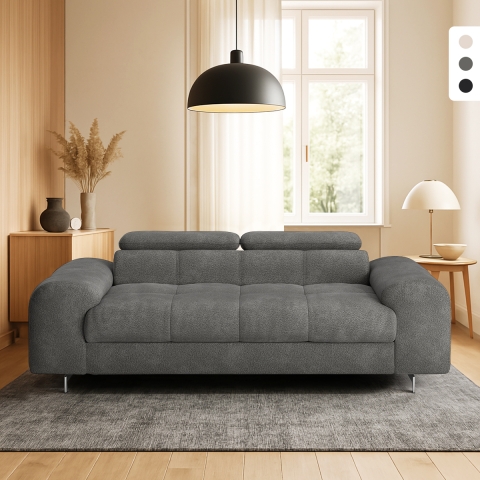 Nowoczesna sofa 3-osobowa z regulowanym zagłówkiem Felon Promocja