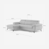 Nowoczesna sofa rozkładana 3-osobowa z lewym schowkiem Miral 