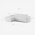 Sofa 3-osobowa z lewą częścią narożną i regulowanym zagłówkiem Tivon 
