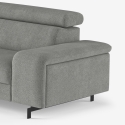 Nowoczesna sofa 2-osobowa z tkaniny chenille z regulowanym zagłówkiem Vella Rabaty