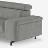 Nowoczesna sofa 2-osobowa z tkaniny chenille z regulowanym zagłówkiem Vella Rabaty