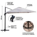 Deluxe Parasolka ogrodowa 3x3 m aluminiowa z bocznym obrotowym słupkiem Katalog