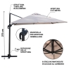 Deluxe Parasolka ogrodowa 3x3 m aluminiowa z bocznym obrotowym słupkiem Katalog