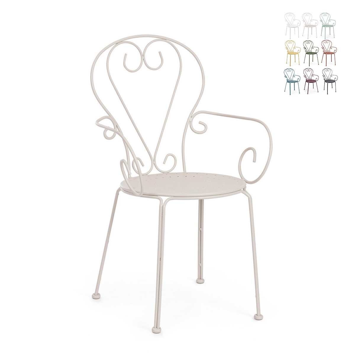 Krzesło ogrodowe zewnętrzne sztaplowane w stylu shabby chic Bizzotto Etienne Promocja Krzesło ogrodowe zewnętrzne sztaplowane w stylu shabby chic Bizzotto Etienne Promocja