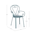 Krzesło ogrodowe zewnętrzne sztaplowane w stylu shabby chic Bizzotto Etienne 