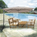 Obrotowy parasol ogrodowy 3x4 z bocznym ramieniem Deluxe Sprzedaż