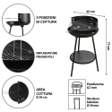 Grill węglowy z regulowanym rusztem okrągły Ø 38cm Grato Model