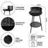 Grill węglowy z regulowanym rusztem okrągły Ø 38cm Grato Model