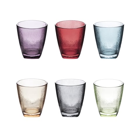 Zestaw 6 szklanek do wody 330 ml z kolorowego szkła Color Promocja
