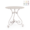 Okrągły stolik ogrodowy 70 cm na 3 nogach w stylu shabby chic Etienne Promocja