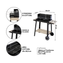 Grill węglowy z kołami i regulowanym rusztem 48x28 cm Noxor Katalog