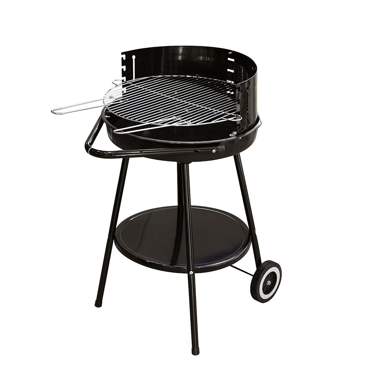 Grill węglowy Pipra okrągły z regulowanym rusztem Ø 48cm i kółkami Promocja Grill węglowy Pipra okrągły z regulowanym rusztem Ø 48cm i kółkami Promocja