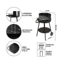 Grill węglowy Pipra okrągły z regulowanym rusztem Ø 48cm i kółkami Model