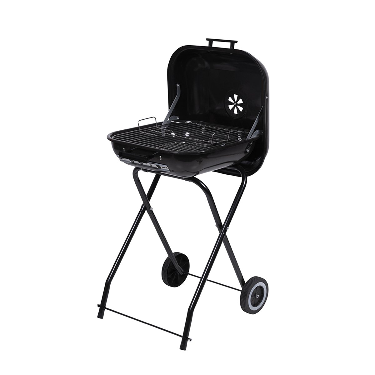 Grill węglowy bbq na kółkach z pokrywą 49x83x47 cm Toska Promocja Grill węglowy bbq na kółkach z pokrywą 49x83x47 cm Toska Promocja
