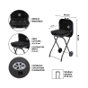 Grill węglowy bbq na kółkach z pokrywą 49x83x47 cm Toska Model