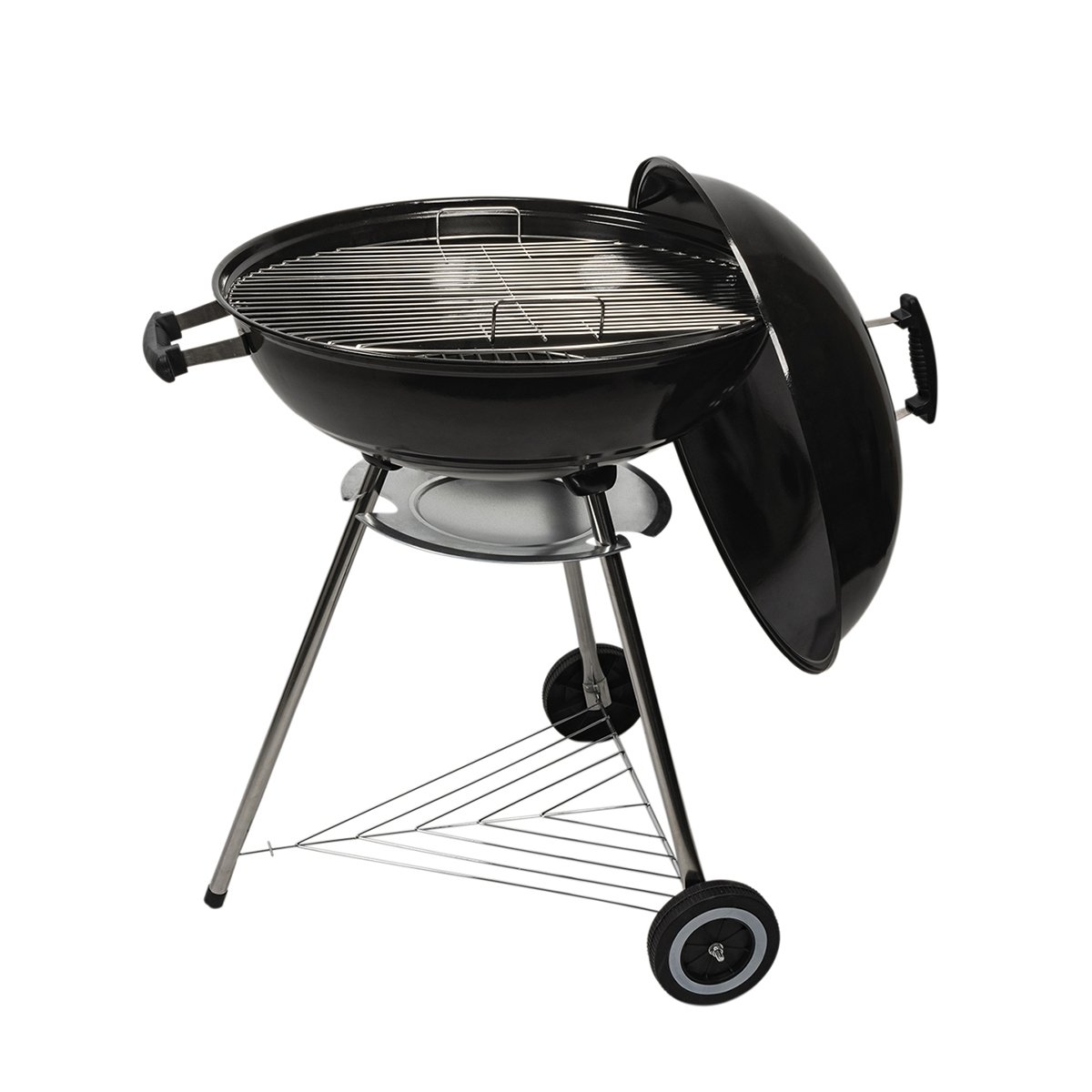 Okrągły grill węglowy 55cm z pokrywą i kółkami Ardena Promocja Okrągły grill węglowy 55cm z pokrywą i kółkami Ardena Promocja