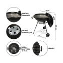 Okrągły grill węglowy 55cm z pokrywą i kółkami Ardena Wybór