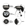 Okrągły grill węglowy 55cm z pokrywą i kółkami Ardena Wybór