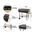 Grill węglowy z regulowanymi wysokością rusztami i kołami Braska Model