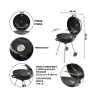 Grill węglowy okrągły Ø57x90cm z pokrywą i kołami Seara Środki