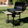 Grill węglowy z pokrywą na kółkach, 2 półki drewniane Matambre Sprzedaż