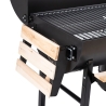 Grill węglowy z pokrywą na kółkach, 2 półki drewniane Matambre Wybór