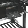 Grill węglowy z pokrywą, regulowanym rusztem i kółkami Grilla Cechy