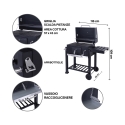 Grill węglowy z pokrywą, regulowanym rusztem i kółkami Grilla Zakup