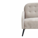 Sofa 2-osobowa z tkaniny o efekcie vintage weluru w kolorze taupe Zelto Rabaty