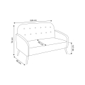 Sofa 2-osobowa z tkaniny o efekcie vintage weluru w kolorze taupe Zelto Stan Magazynowy