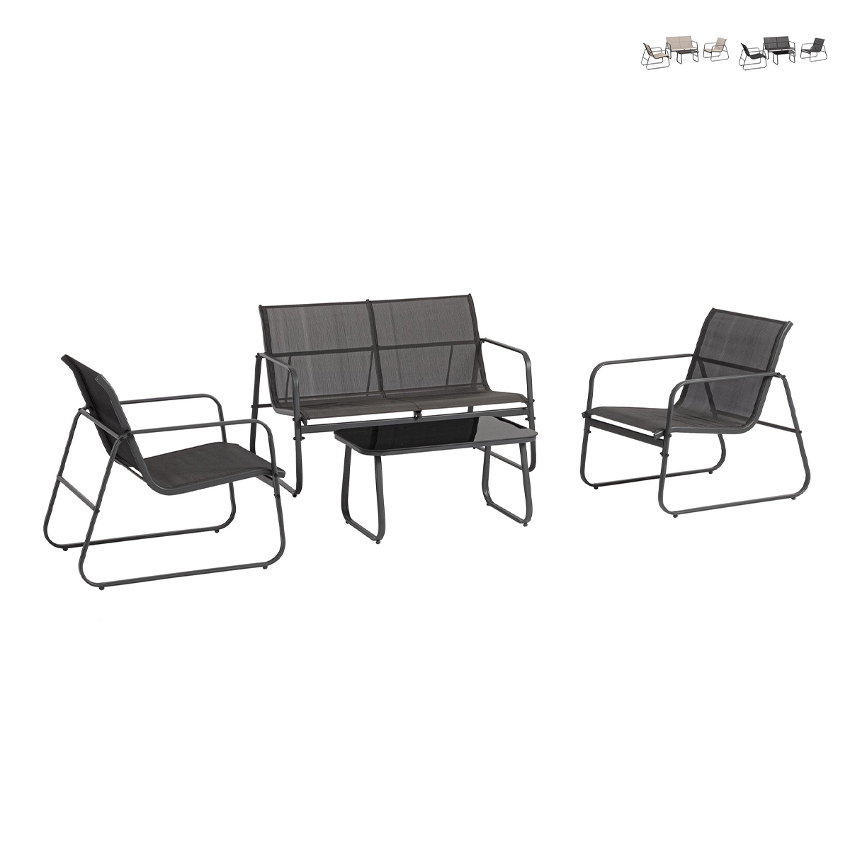 Nowoczesny zestaw ogrodowy: sofa, 2 fotele, stolik Bizzotto Gonzalo Oferta Nowoczesny zestaw ogrodowy: sofa, 2 fotele, stolik Bizzotto Gonzalo Oferta