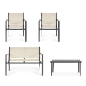 Zestaw ogrodowy 2 krzesła sofa stolik beżowy Bizzotto Florida Rabaty