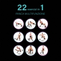 Ławka fitness wielofunkcyjna 22w1 składana Power Fit do ćwiczeń brzucha Model