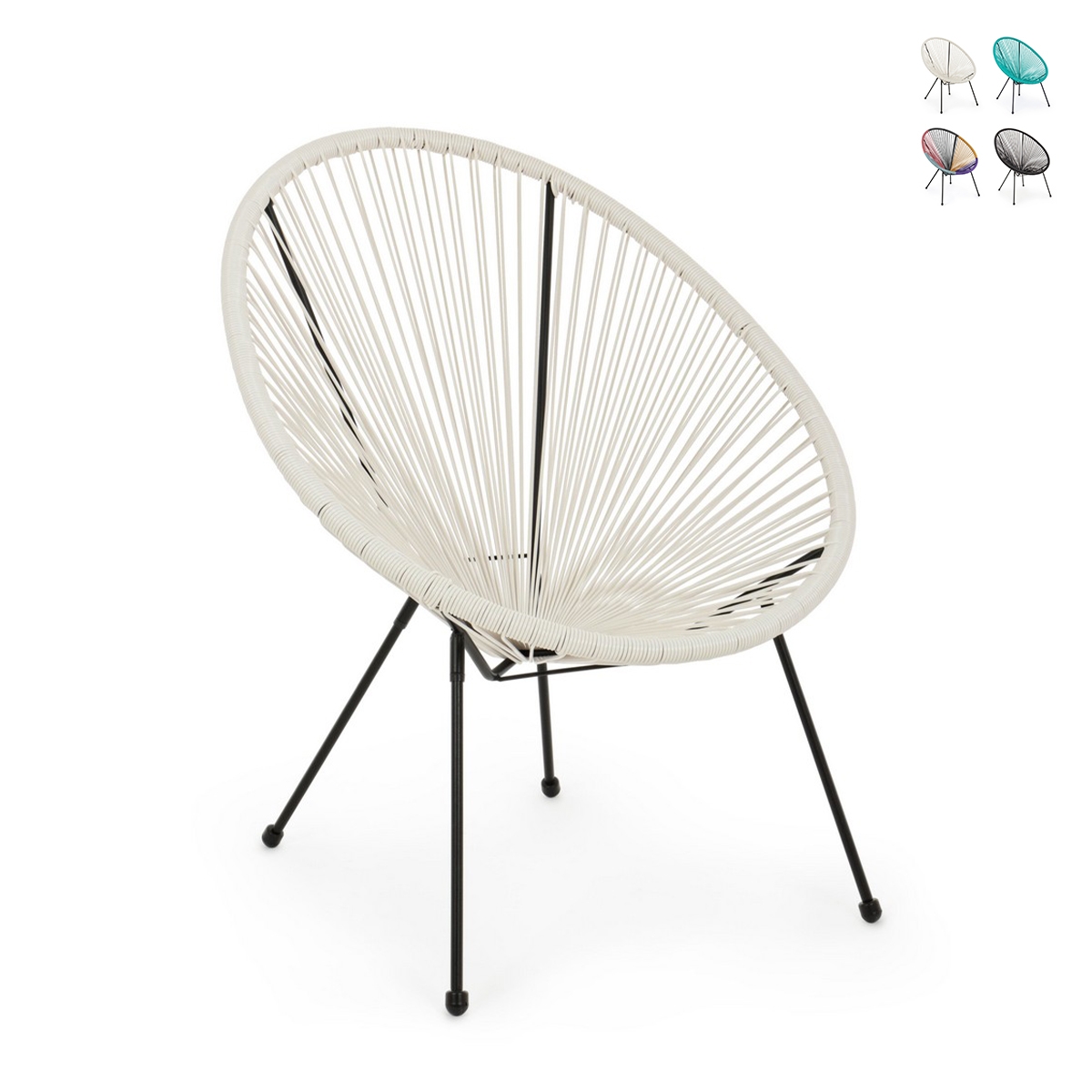 Fotel zewnętrzny z liny o designie spaghetti Bizzotto Parker Promocja Fotel zewnętrzny z liny o designie spaghetti Bizzotto Parker Promocja