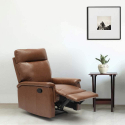 Fotel relaksacyjny z materiału skóropodobnego z wysuwanym podnózkiem Aurora Oferta