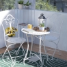 Zestaw stół i 2 krzesła ogrodowe z białego żelaza Provence Breakfast Oferta