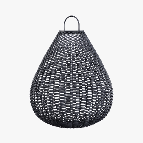 Lampa solarna ogrodowa, latarnia z czarnego rattanu 61x48cm Maytoni Plet Promocja
